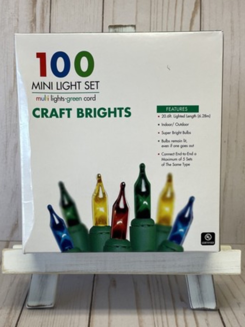 Christmas Lights Multi Color Brights Green Cord 100 Mini Light String 20.6ft NEW